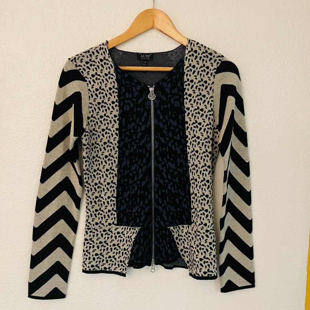 Armani Jeans Wool Blend Statement Cardigan (Rare Find),  Size M (42 IT / 8 US)